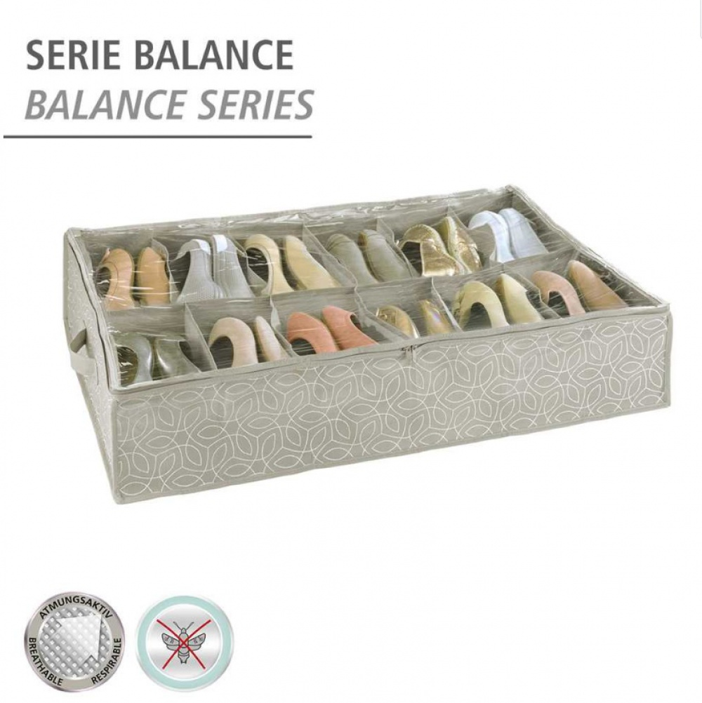 Shoe storage under-bed, BALANCE, 74 x 60 x H 15 cm, Beige in the group Storage / Wardrobe storage / Shoe storage at SmartaSaker.se (42545)