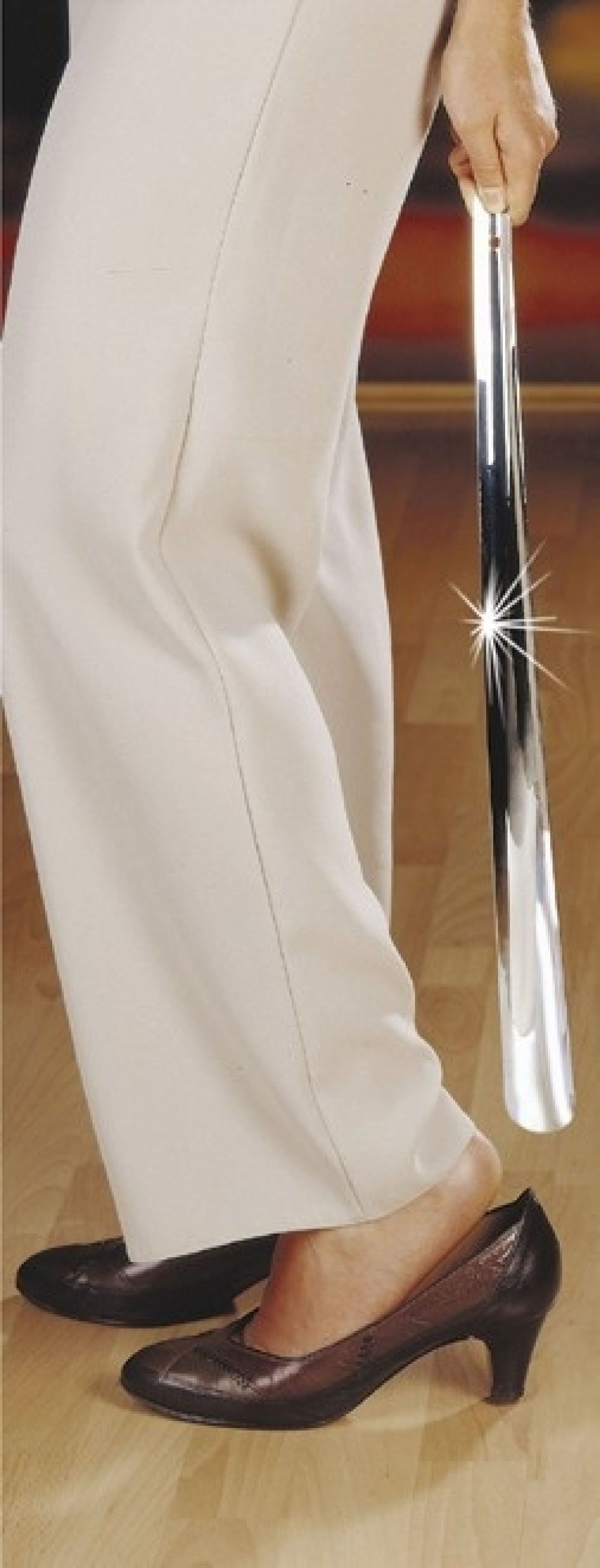 Shue horn in Stainless Steel, Extra long, SCHUHLÖFFEL, 57cm, Silver in the group Storage / Hallway storage at SmartaSaker.se (42551)