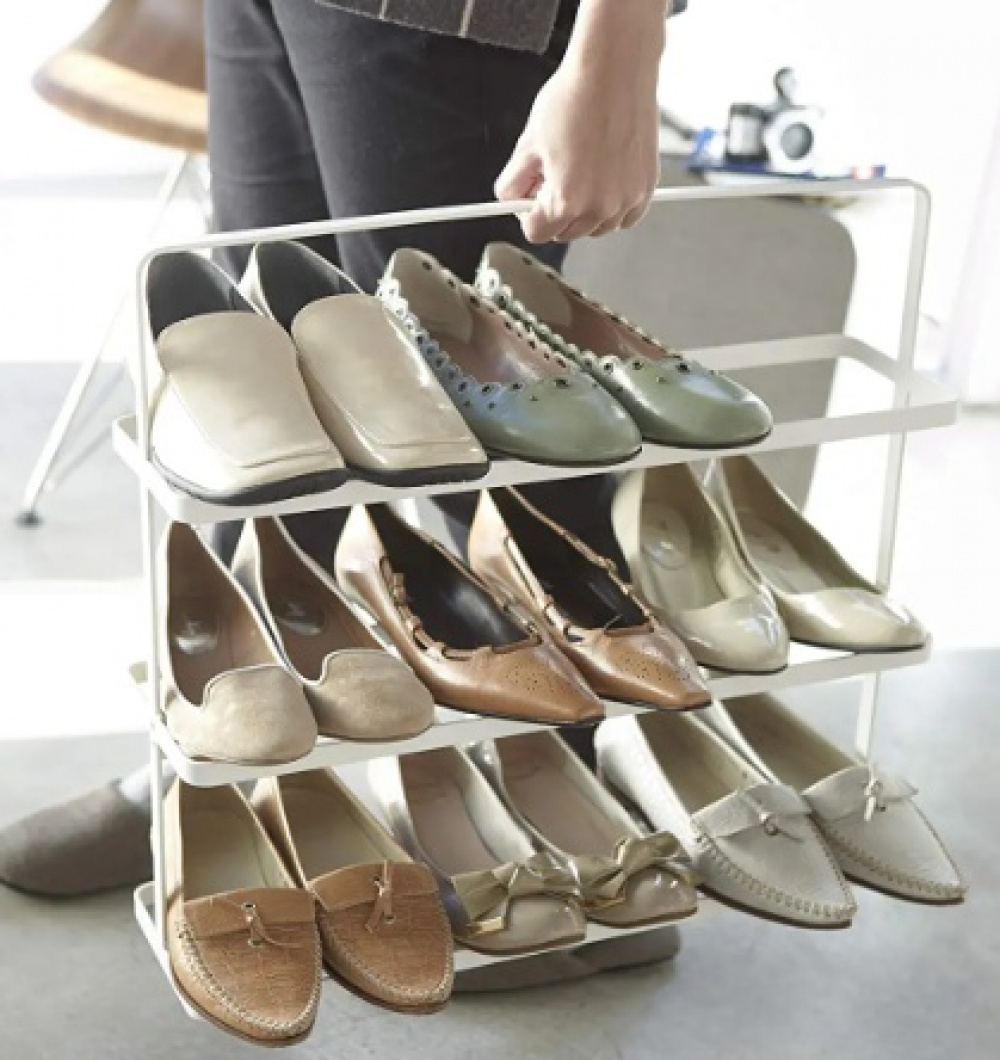 Shoe Shelf in Metal, TOWER WIDE SHOE RACK, Yamazaki, White in the group Storage / Hallway storage / Shoe racks at SmartaSaker.se (42552)