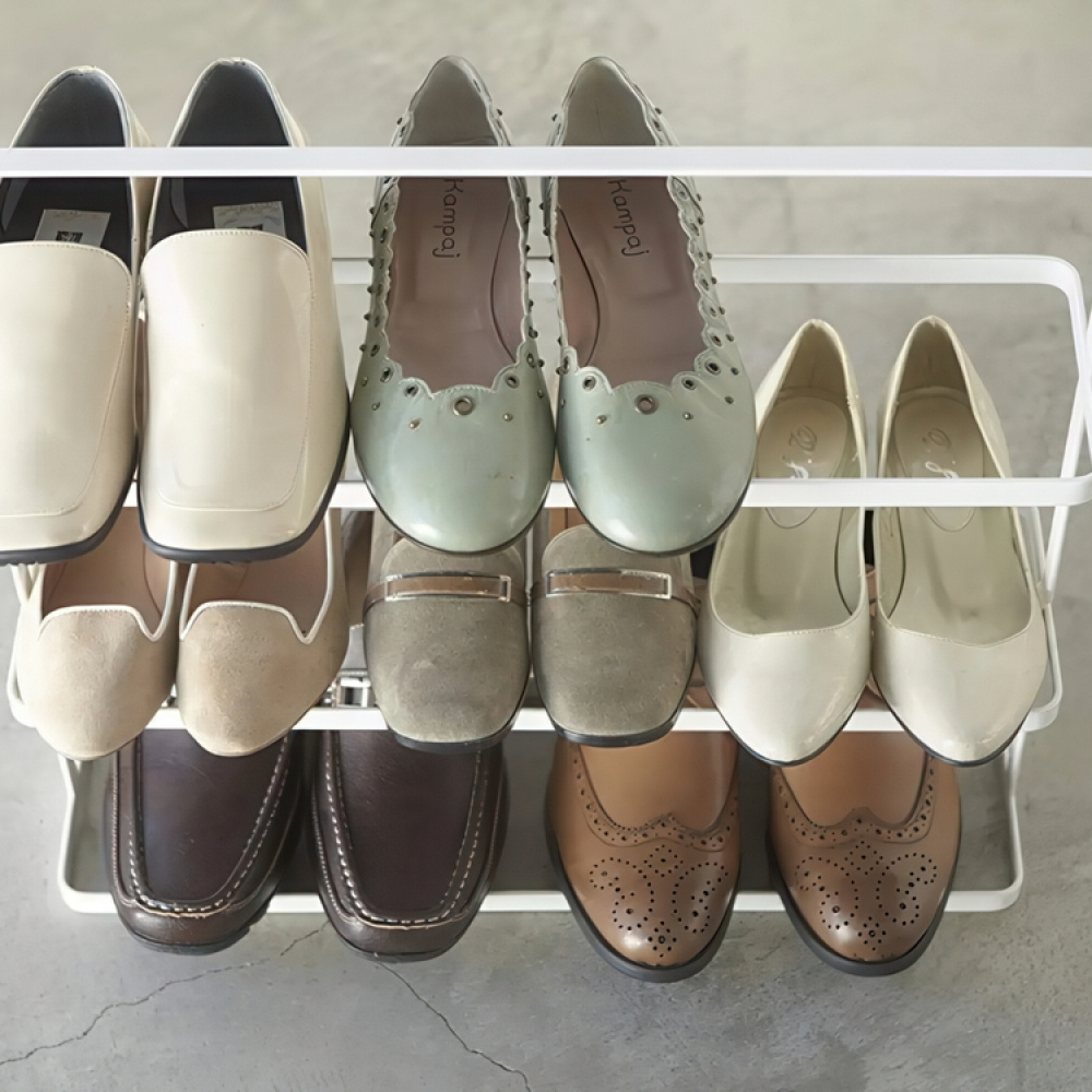 Shoe Shelf in Metal, TOWER WIDE SHOE RACK, Yamazaki, White in the group Storage / Hallway storage / Shoe racks at SmartaSaker.se (42552)