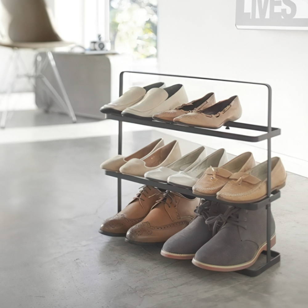 Shoe Shelf in Metal, TOWER WIDE SHOE RACK, Yamazaki, Black in the group Storage / Hallway storage at SmartaSaker.se (42553)