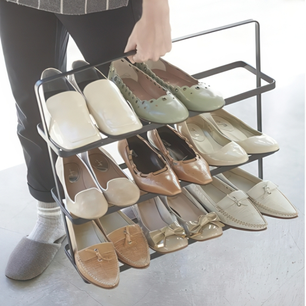 Shoe Shelf in Metal, TOWER WIDE SHOE RACK, Yamazaki, Black in the group Storage / Hallway storage at SmartaSaker.se (42553)