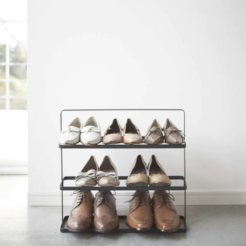 Shoe Shelf in Metal, TOWER WIDE SHOE RACK, Yamazaki, Black in the group Storage / Hallway storage / Shoe racks at SmartaSaker.se (42553)