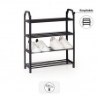Shoe Rack for 8 pairs of shoes, SHOZY, 49,5 x 18,5 x H 64, Black Shoe Rack for 8 pairs of shoes, SHOZY, 49,5 x 18,5 x H 64, Black