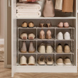 Shoe Rack in Metal, Adjustable, LEVEL TRIPLE, Joseph Joseph, 75,8 x 35 x H 51,2 cm, Ecru  Shoe Rack in Metal, Adjustable, LEVEL TRIPLE, Joseph Joseph, 75,8 x 35 x H 51,2 cm, Ecru