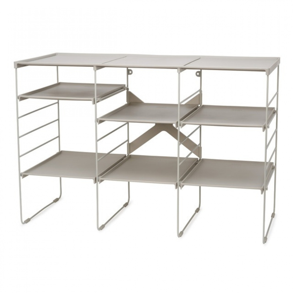 Shoe Rack in Metal, Adjustable, LEVEL TRIPLE, Joseph Joseph, 75,8 x 35 x H 51,2 cm, Ecru in the group Storage / Hallway storage / Shoe racks at SmartaSaker.se (42557)