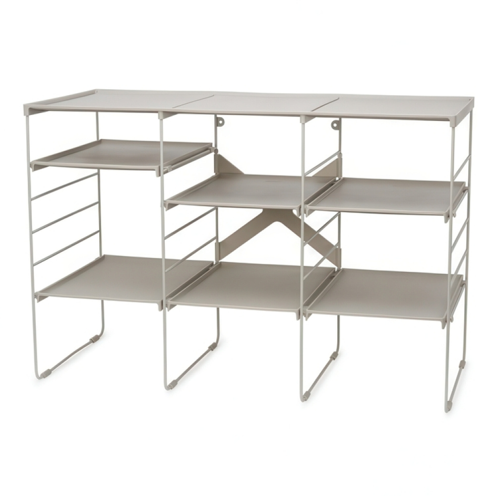 Shoe Rack in Metal, Adjustable, LEVEL TRIPLE, Joseph Joseph, 75,8 x 35 x H 51,2 cm, Ecru in the group Storage / Hallway storage / Shoe racks at SmartaSaker.se (42557)