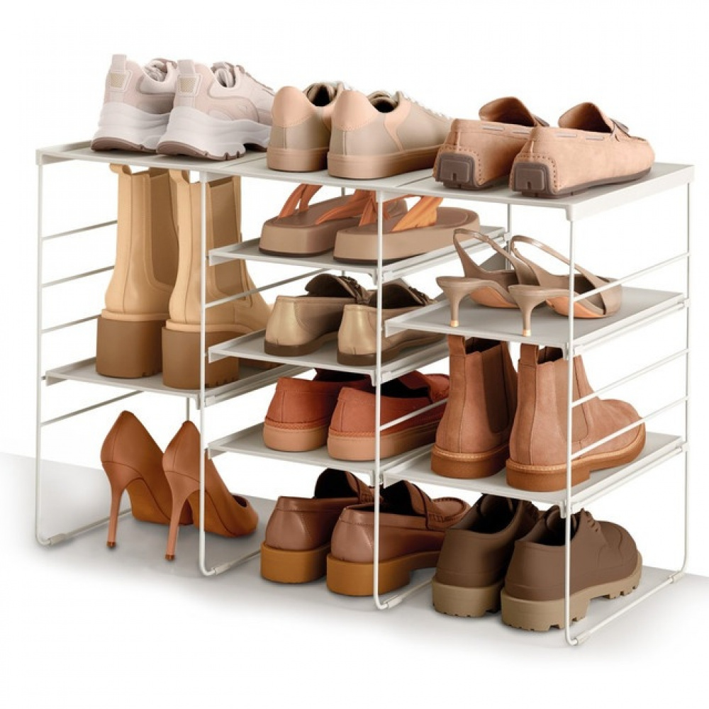 Shoe Rack in Metal, Adjustable, LEVEL TRIPLE, Joseph Joseph, 75,8 x 35 x H 51,2 cm, Ecru in the group Storage / Hallway storage / Shoe racks at SmartaSaker.se (42557)