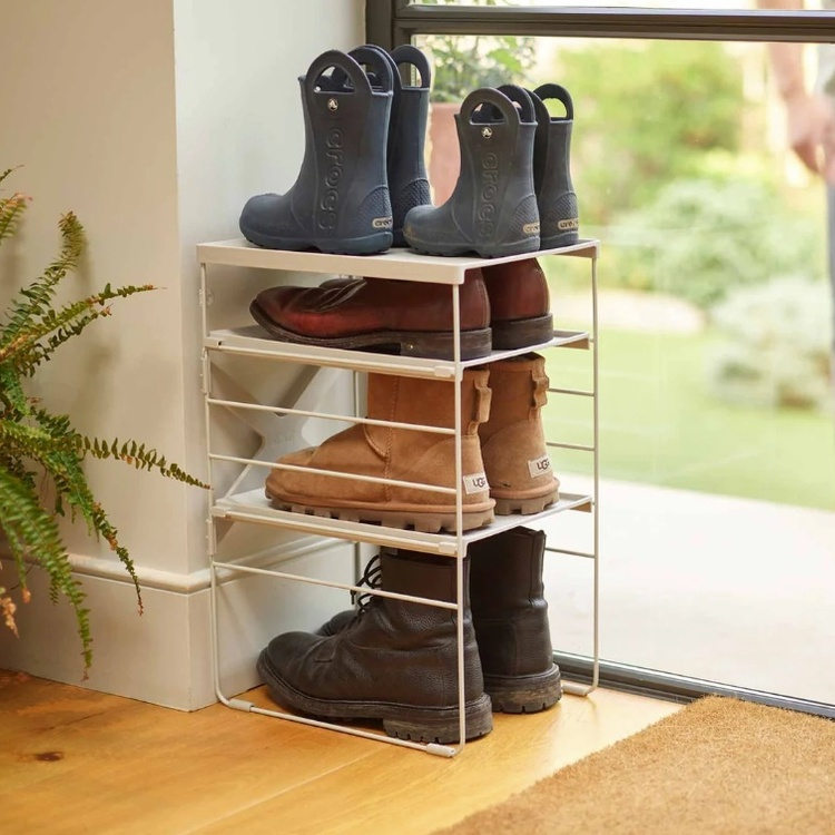 Shoe Rack in Metal, Adjustable, LEVEL, Joseph Joseph, 26 x 35 x H 51,2 cm, Ecru in the group Storage / Hallway storage / Shoe racks at SmartaSaker.se (42558)