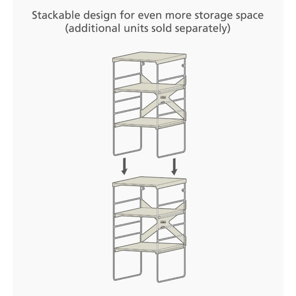 Shoe Rack in Metal, Adjustable, LEVEL, Joseph Joseph, 26 x 35 x H 51,2 cm, Ecru in the group Storage / Hallway storage / Shoe racks at SmartaSaker.se (42558)
