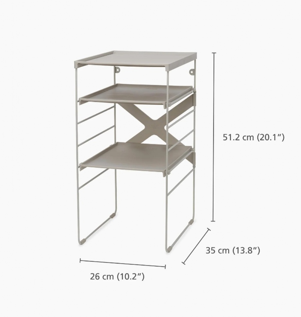 Shoe Rack in Metal, Adjustable, LEVEL, Joseph Joseph, 26 x 35 x H 51,2 cm, Ecru in the group Storage / Hallway storage / Shoe racks at SmartaSaker.se (42558)