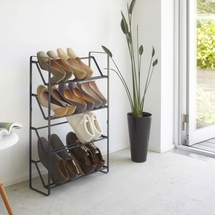 Shoe Rack in Metal, Slim, FRAME 4 TIERED, Yamazaki in the group Storage / Hallway storage / Shoe racks at SmartaSaker.se (42559)