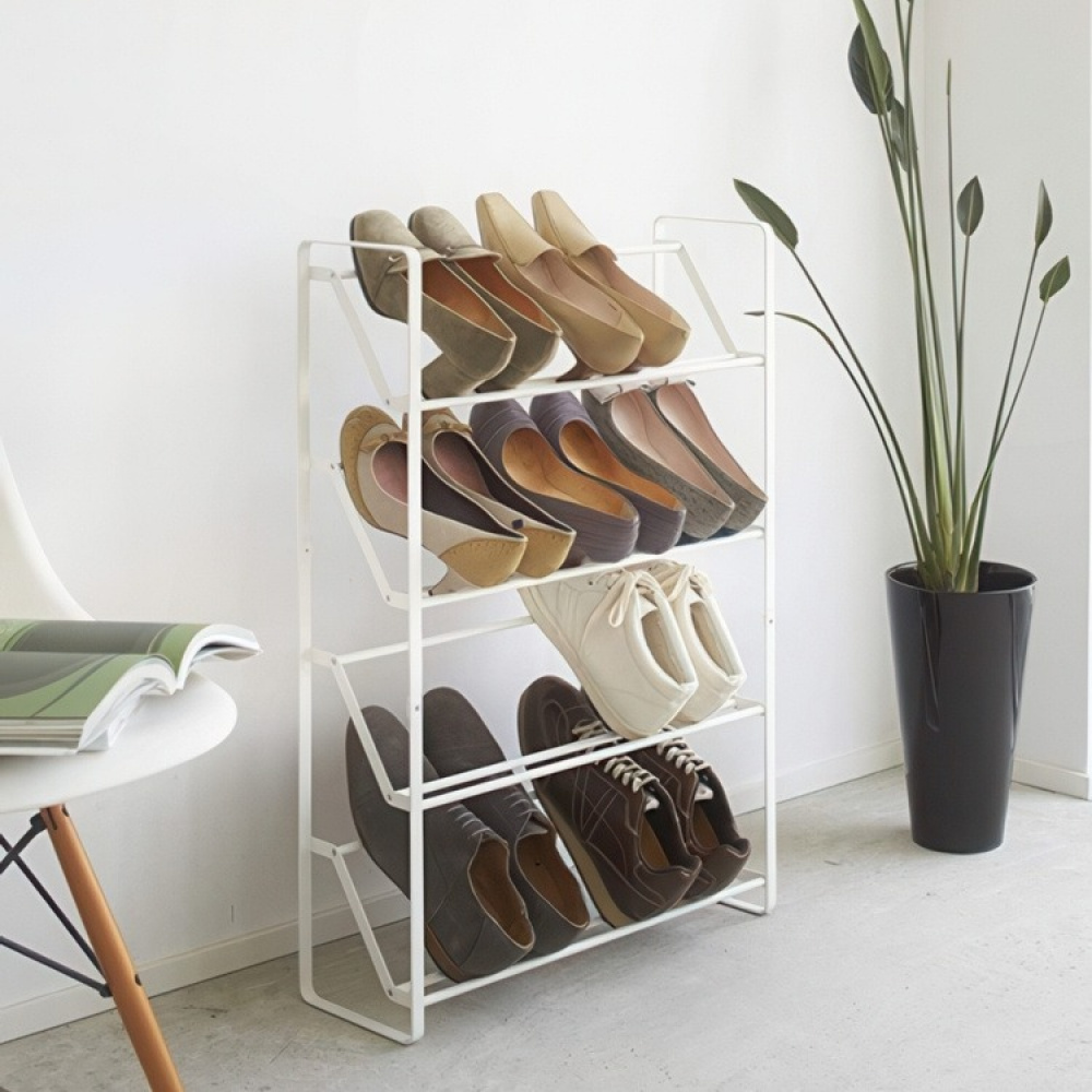 Shoe Rack in Metal, Slim, FRAME 4 TIERED, Yamazaki in the group Storage / Hallway storage / Shoe racks at SmartaSaker.se (42559)
