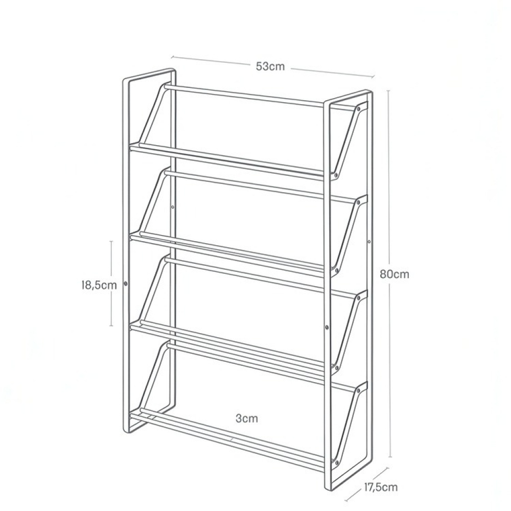 Shoe Rack in Metal, Slim, FRAME 4 TIERED, Yamazaki in the group Storage / Hallway storage / Shoe racks at SmartaSaker.se (42559)