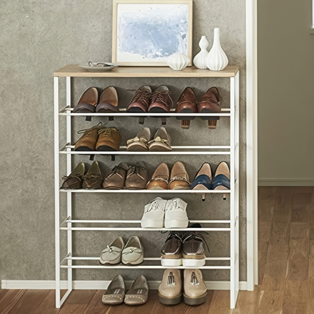 Shoe Rack 6-Tiered, TOWER WOOD TOP, 66 x 25 x H 87 cm, Yamazaki in the group Storage / Hallway storage / Shoe racks at SmartaSaker.se (42560)