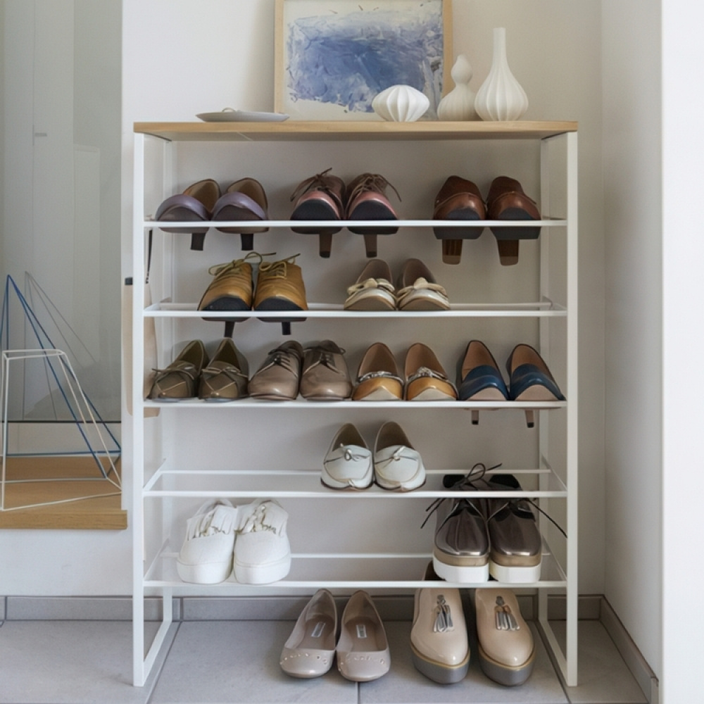 Shoe Rack 6-Tiered, TOWER WOOD TOP, 66 x 25 x H 87 cm, Yamazaki in the group Storage / Hallway storage / Shoe racks at SmartaSaker.se (42560)