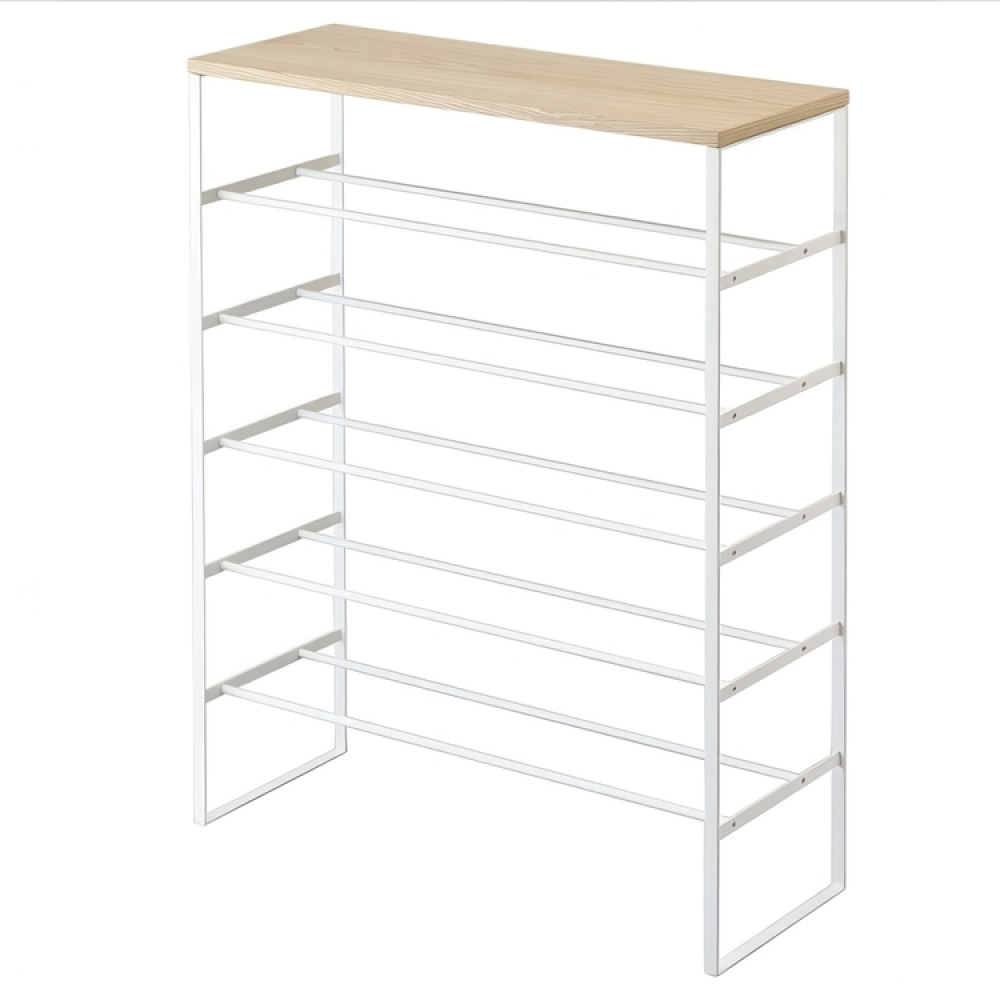 Shoe Rack 6-Tiered, TOWER WOOD TOP, 66 x 25 x H 87 cm, Yamazaki in the group Storage / Hallway storage / Shoe racks at SmartaSaker.se (42560)