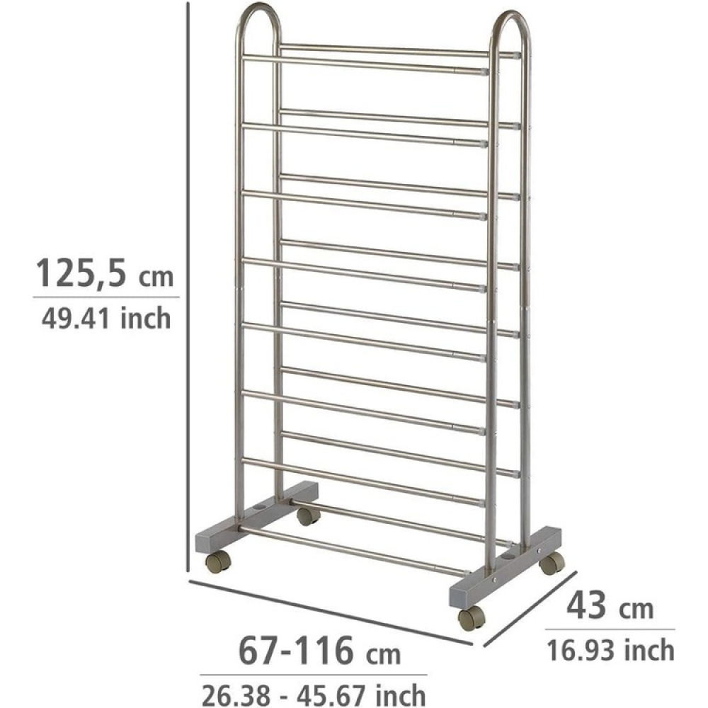 Expandable Shoe Rack with castors, GIANT, 67~116 x 43 x H 125,5 cm, Bronze in the group Storage / Hallway storage / Shoe racks at SmartaSaker.se (42561)