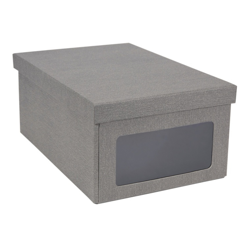 Shoe Box with window, BIGSO BERTIL CANVAS,34 x 23 x H 15 cm, Grey in the group Storage / Storage boxes / BigSo storage boxes at SmartaSaker.se (42563)