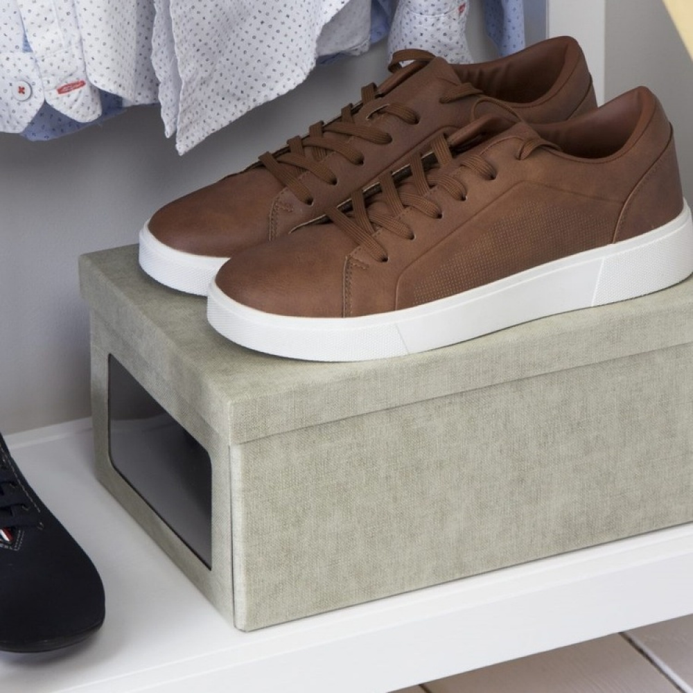 Shoe Box with window, BIGSO BERTIL CANVAS, 34 x 23 x H 15 cm in the group Storage / Storage boxes / BigSo storage boxes at SmartaSaker.se (42564)