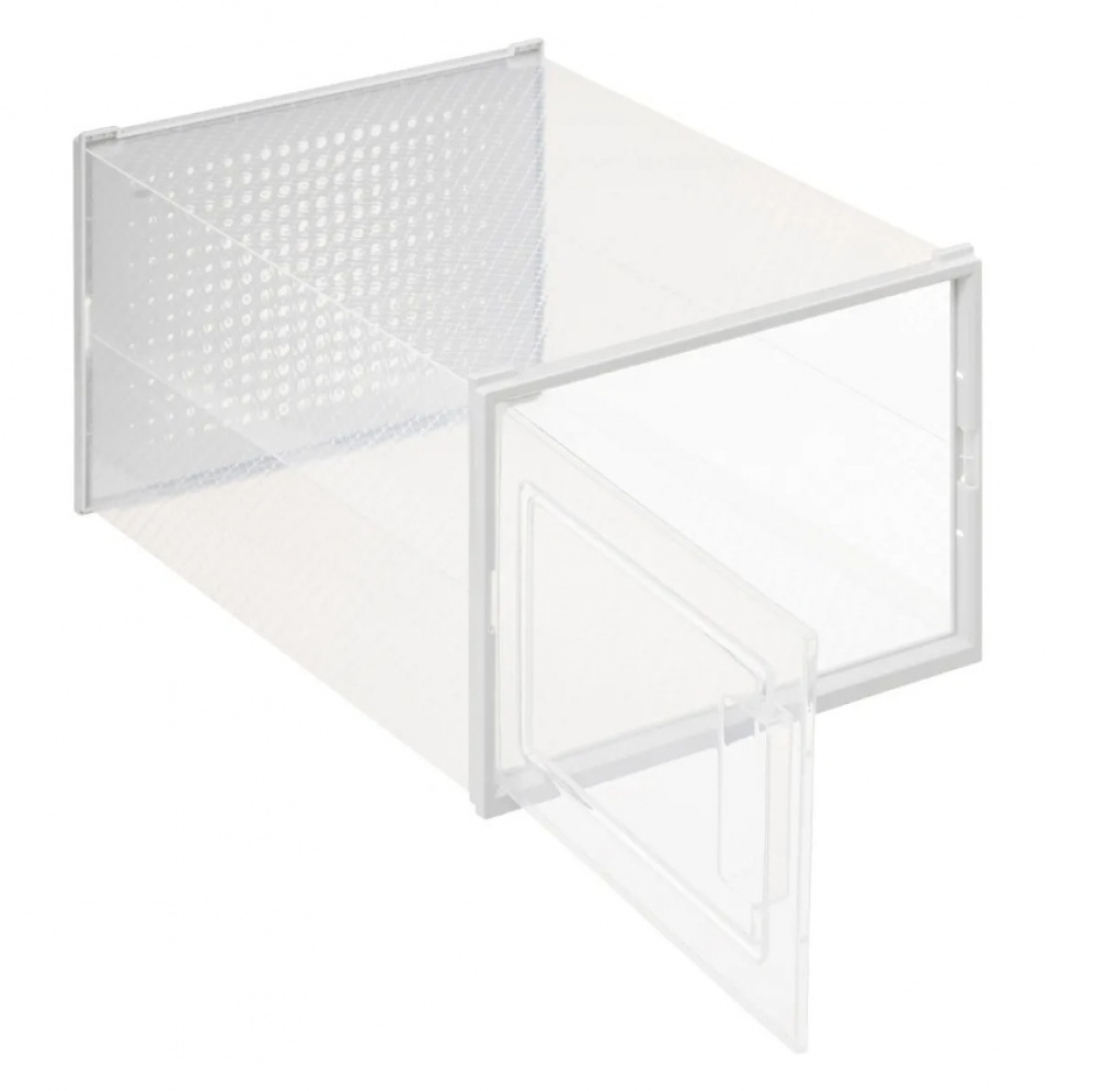 Shoe Box. Stackable, MEDIUM RANGE CHAUS BOX, 33,5 x 23,2 x H 14 cm, White / Transparent in the group Storage / Wardrobe storage / Shoe storage at SmartaSaker.se (42565)