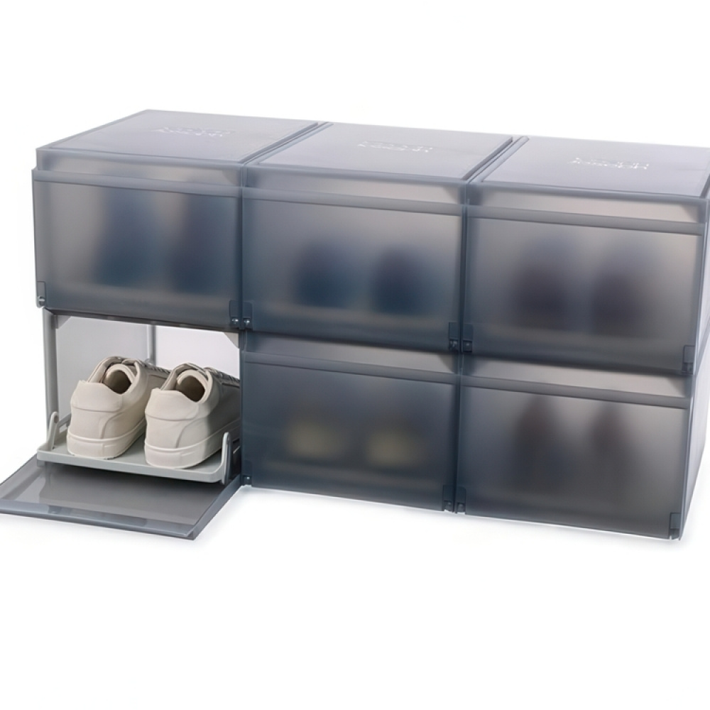 Shoe Boxes. Slide-out, 6 Pack, PREMIUM SHOE CASE, Joseph Joseph, Grey in the group Storage / Wardrobe storage / Shoe storage at SmartaSaker.se (42569)