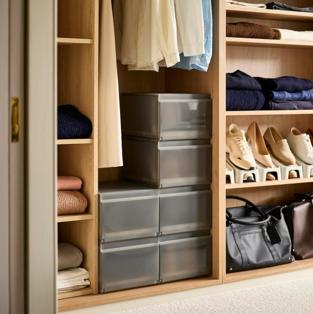 Shoe Boxes. Slide-out, 6 Pack, PREMIUM SHOE CASE, Joseph Joseph, Grey in the group Storage / Wardrobe storage / Shoe storage at SmartaSaker.se (42569)