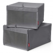 Boxes for shoes, with mesh window, 2-pack, PREMIUM CAJAS ZAPATOS, Grey