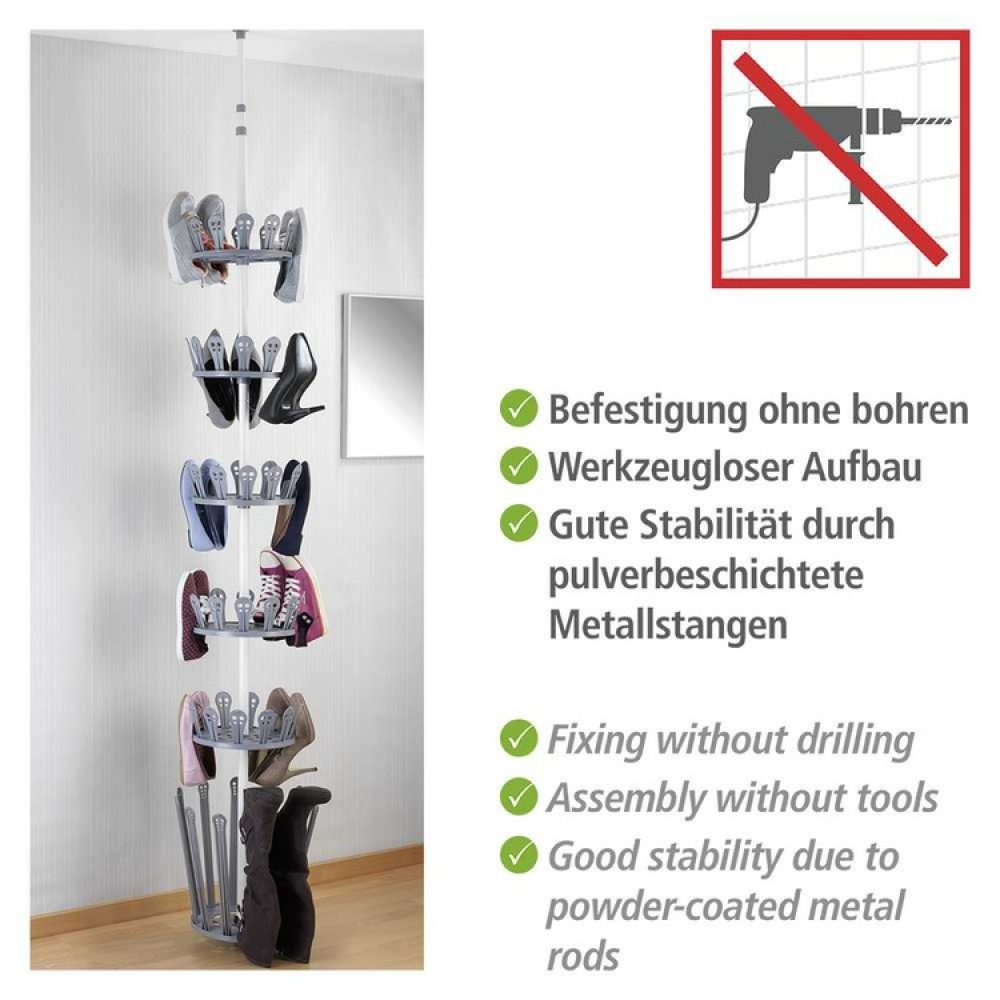 Rotating Shoe Rack, TELESCOPIC BOOT TREE, Ø 30 x H 100 -300 cm in the group Storage / Hallway storage / Shoe racks at SmartaSaker.se (42581)
