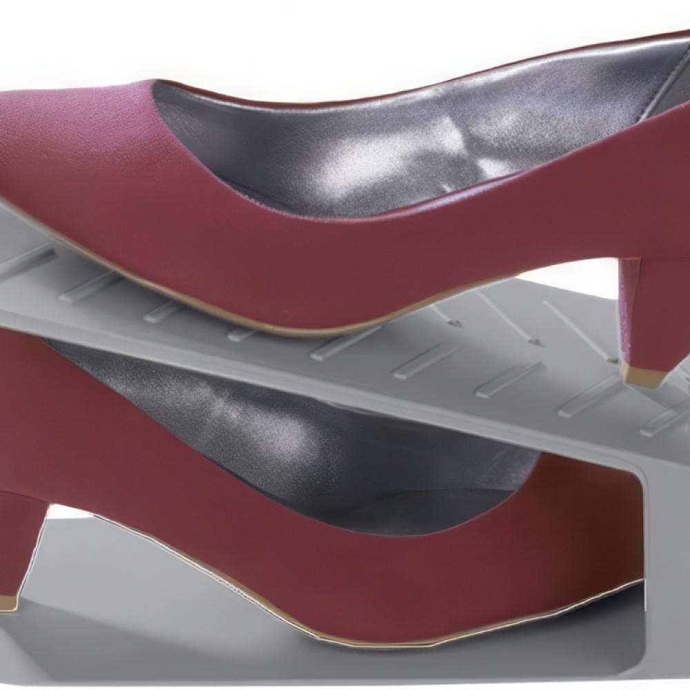 Shoe rack, Set of 4, Space-saving, SCHUHHALTER, Grey in the group Storage / Wardrobe storage / Shoe storage at SmartaSaker.se (42586)