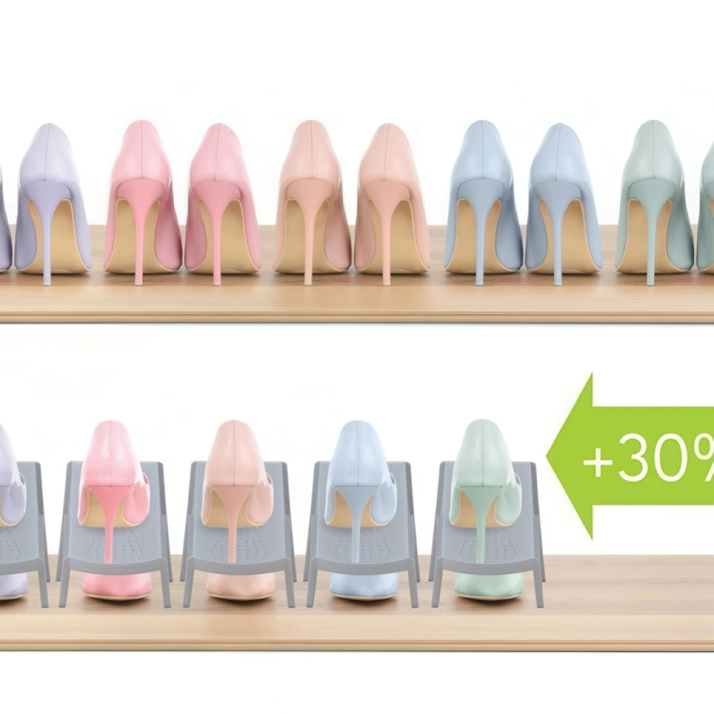 Shoe Organizers, Set of 5, ECO STEP - SPACE SAVING, Grey in the group Storage / Wardrobe storage / Shoe storage at SmartaSaker.se (42587)
