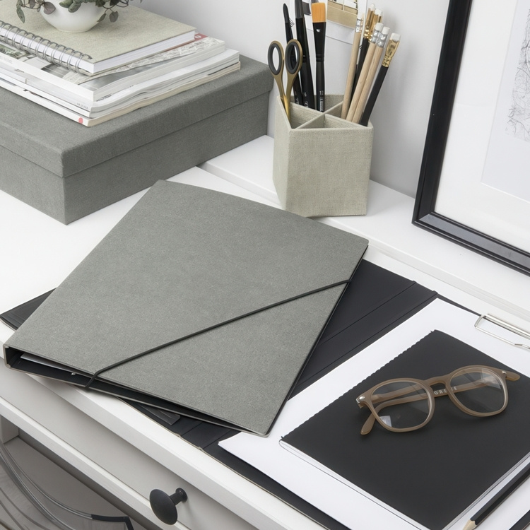 Clipboard / Folder, A4, BIGSO AMELIE CANVAS, Grey in the group Storage / Office supplies at SmartaSaker.se (42600)