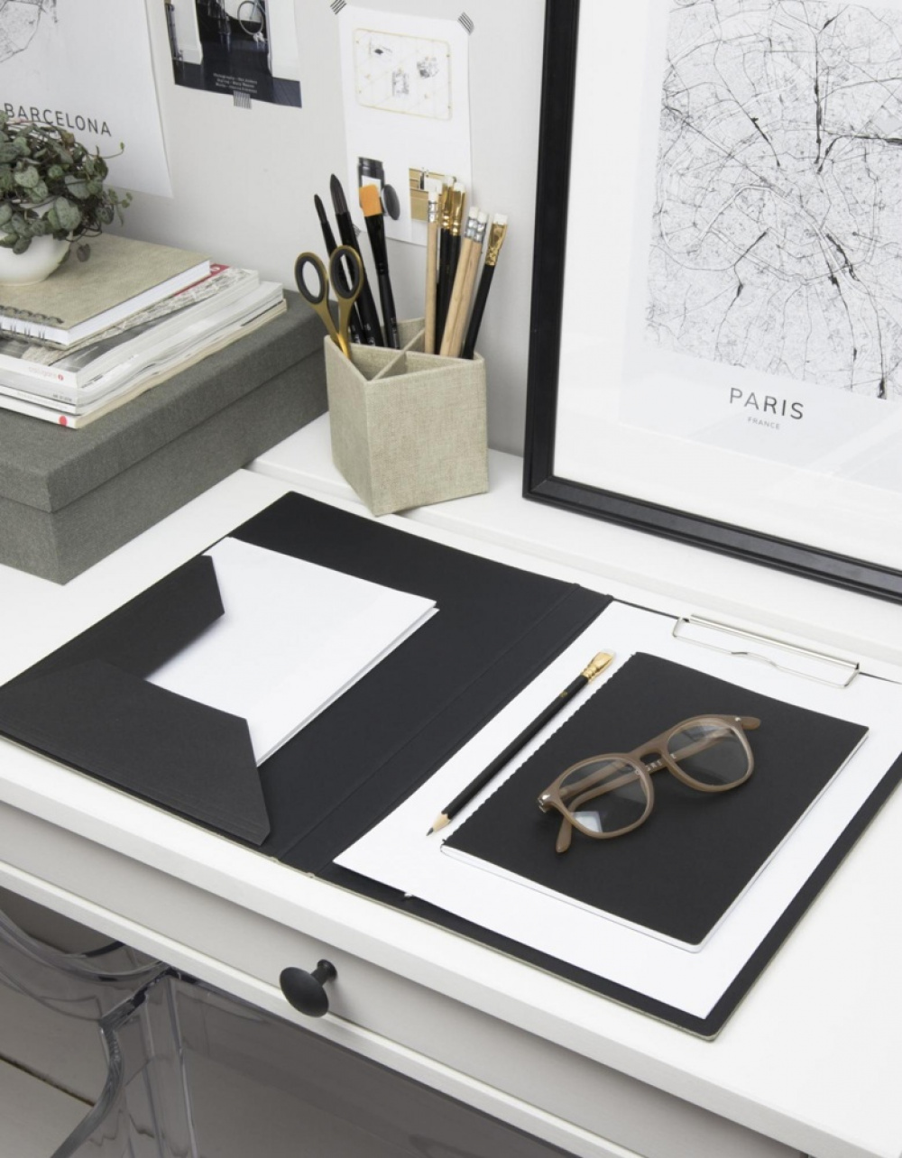 Clipboard / Folder, A4, BIGSO AMELIE CANVAS, Grey in the group Storage / Office supplies at SmartaSaker.se (42600)