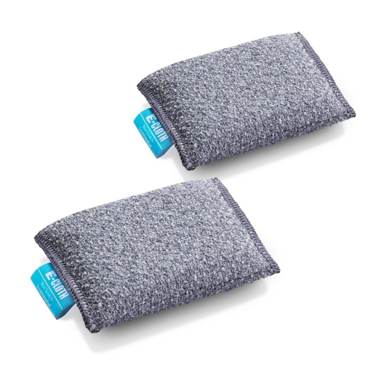Scrubbers in Microfiber, Set of 2, NON-SCRATCH SCRUBBING PADS, 10,5 x 7,5 cm, Grå in the group Storage / Cleaning and waste sorting / Cloths and brushes at SmartaSaker.se (42607)