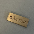 Sign, GÄSTER, 5 x 2 cm, Exmez, Brass Sign, GÄSTER, 5 x 2 cm, Exmez, Brass