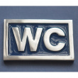 Sign with frame, Large, WC, Exmez, 8 x 5 cm, Silver / Blue Sign with frame, Large, WC, Exmez, 8 x 5 cm, Silver / Blue