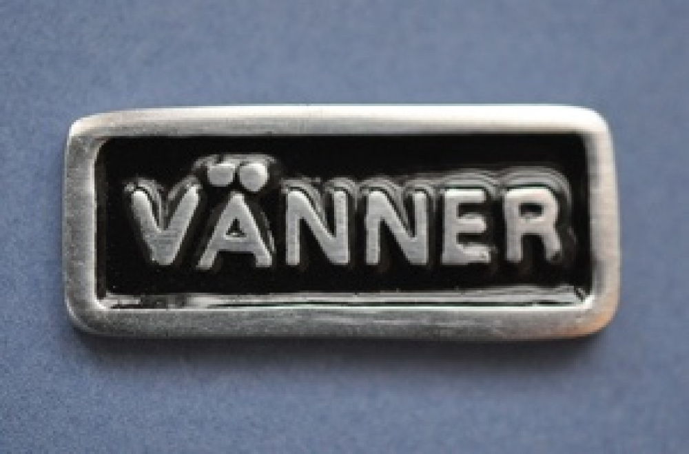 Sign with frame, VÄNNER, Exmez, 4 x H 1,7 cm, Black / Silver in the group Storage / Magnets and adhesives / Signs and labels at SmartaSaker.se (42621)