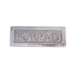 Sign with frame, FÖRRÅD, 8,5 x H 3 cm, Exmez, Sand-cast aluminum Sign with frame, FÖRRÅD, 8,5 x H 3 cm, Exmez, Sand-cast aluminum
