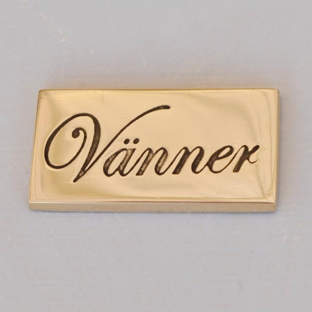 Sign, VÄNNER 4,8 x 2 cm, Exmez, Brass in the group Storage / Bathroom storage at SmartaSaker.se (42630)