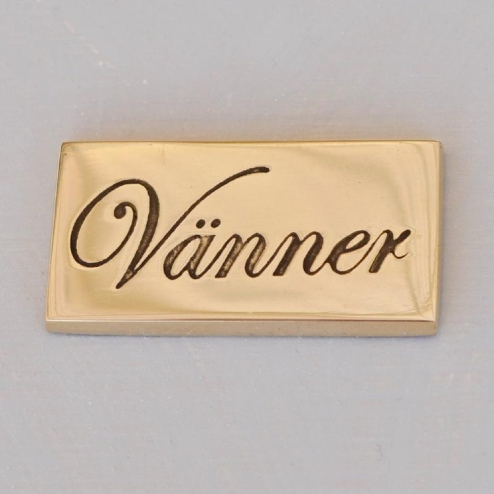 Sign, VÄNNER 4,8 x 2 cm, Exmez, Brass in the group Storage / Bathroom storage at SmartaSaker.se (42630)