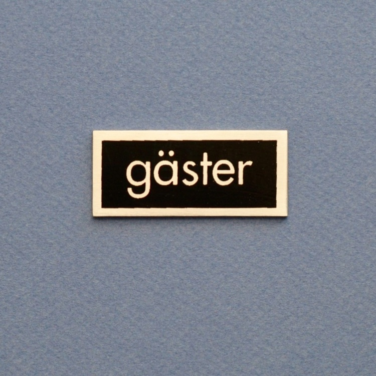 Sign, GÄSTER, 5 x 2 cm, Exmez, Stainless steel & black in the group Storage / Bathroom storage at SmartaSaker.se (42633)