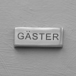 Sign, GÄSTER, 5 x H 2 cm, Exmez, Sand-cast aluminum Sign, GÄSTER, 5 x H 2 cm, Exmez, Sand-cast aluminum