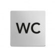 Sign, self-adhesive, WC, 8, x 8 cm, Zack, Stainless steel