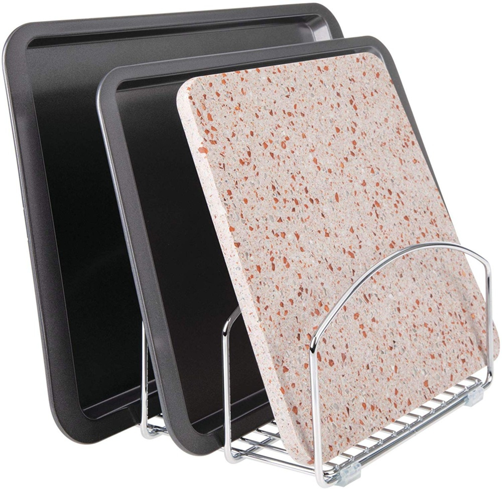 Cutting Boards and Baking Sheets Organizer, 3 Slots, CLASSICO, Chrome in the group Storage / Kitchen storage / Kitchen cabinet organizers at SmartaSaker.se (42643)