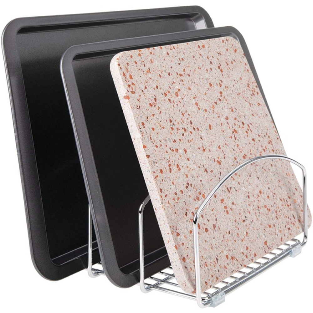 Cutting Boards and Baking Sheets Organizer, 3 Slots, CLASSICO, Chrome in the group Storage / Kitchen storage / Kitchen cabinet organizers at SmartaSaker.se (42643)