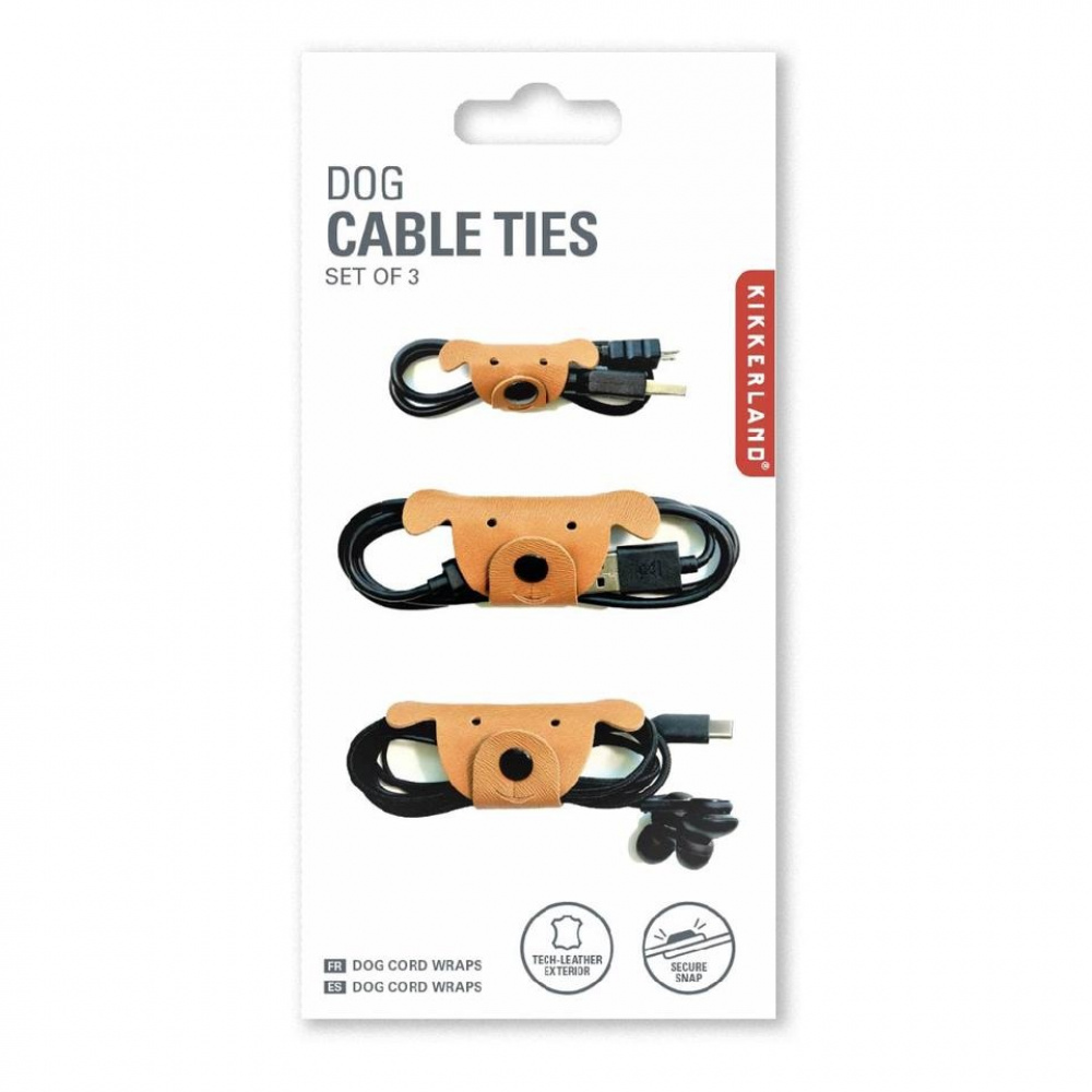 Cord wraps, set of 3, DOG CABLE TIES, Kikkerland, Nature in the group Storage / Office supplies at SmartaSaker.se (42645)