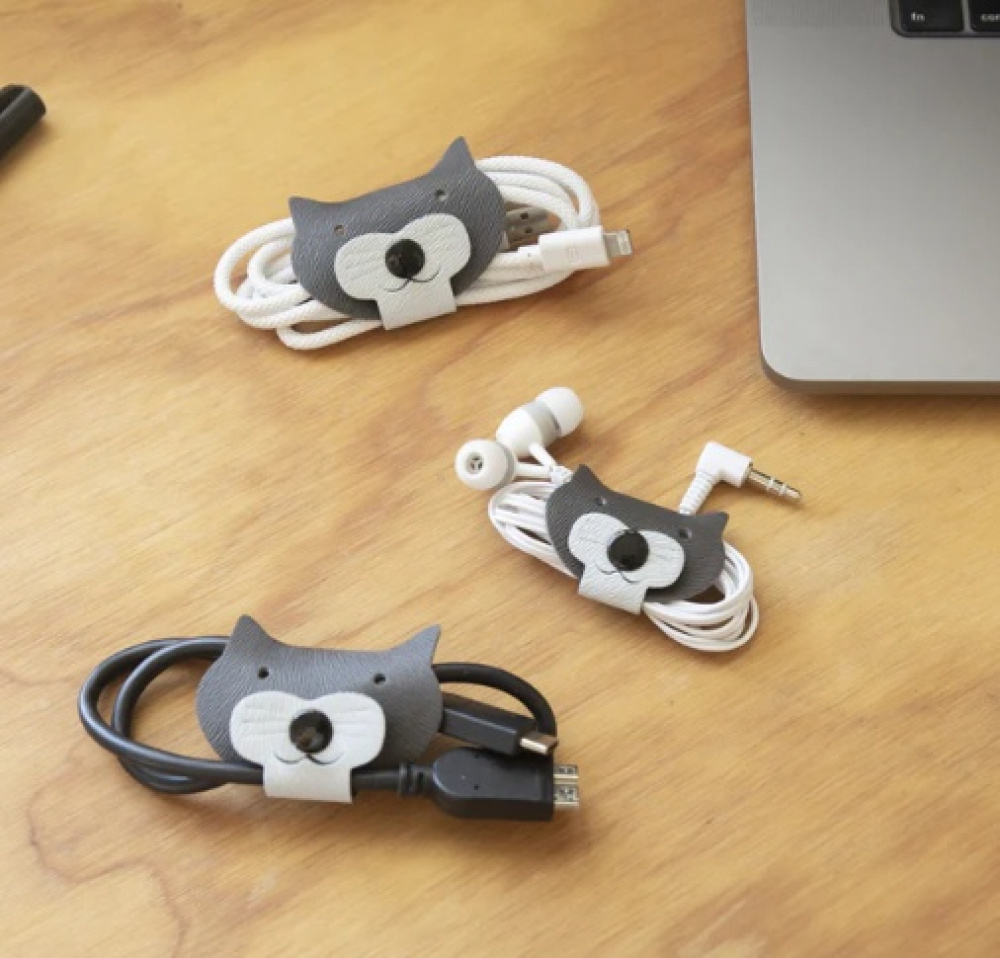 Cord wraps, set of 3, CAT CABLE TIES, Kikkerland, Dark Grey in the group Storage / Office supplies at SmartaSaker.se (42646)