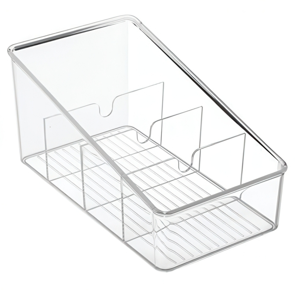 Storage box with four compartments, COOKING PACKETS ORGANIZER, 15,2 x 26,7 cm, Transparent in the group Storage / Kitchen storage / Storage jars at SmartaSaker.se (42649)