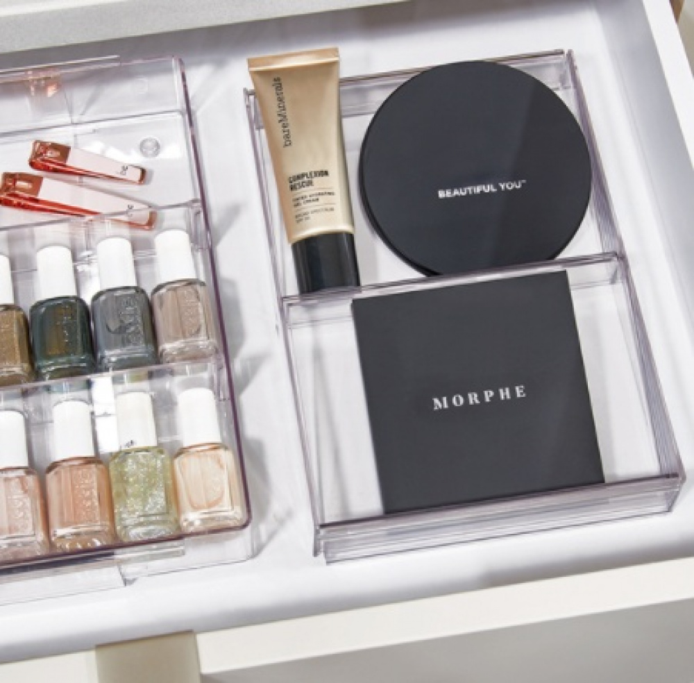 Make up Storage, Expandable, THE HOME EDIT ANGELD ORGANIZER, 17,1 till 33 cm, Clear in the group Storage / Bathroom storage / Makeup storage at SmartaSaker.se (42651)