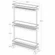 Narrow storage trolley, TOWER KITCHEN CART, Yamazaki